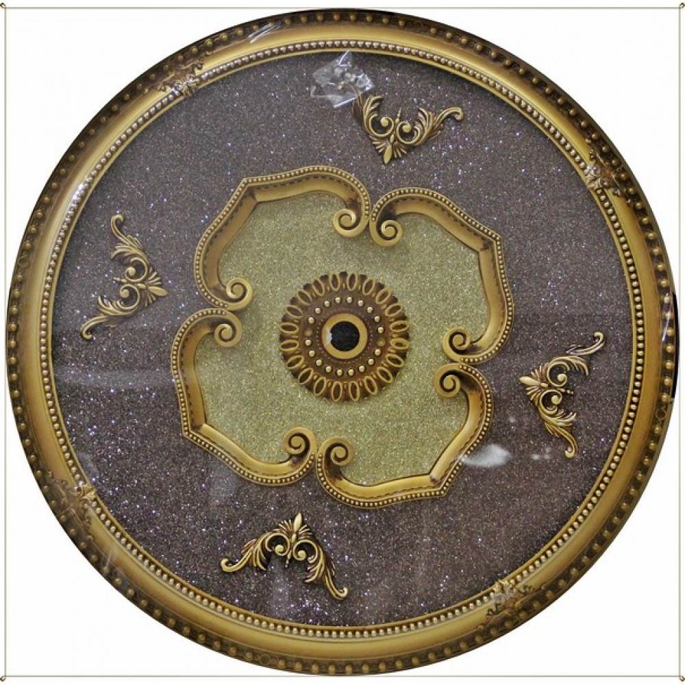 90 cm Yuvarlak Osmanli Saray Tavan Sf-435 Avize Gobegi Patina-Eskitme Altin Varakli 3D